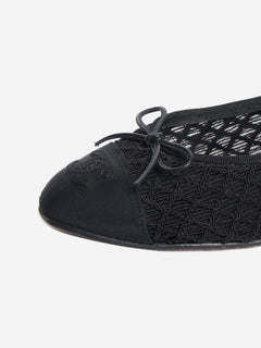 Black diamond-stitch ballet flats - size EU 38 Shoes Chanel 