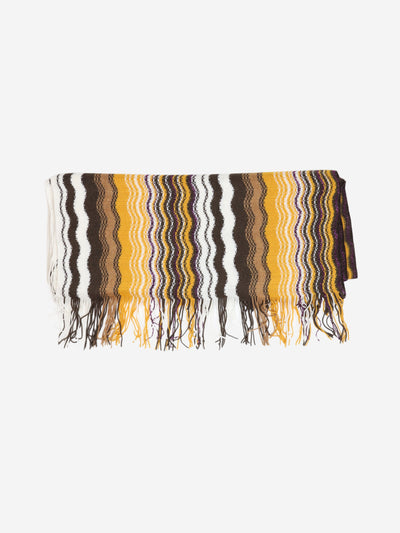 Orange and brown wavy fringed scarf Scarves Missoni 