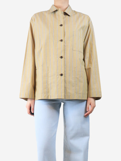 Beige Archibald striped shirt - size UK 8