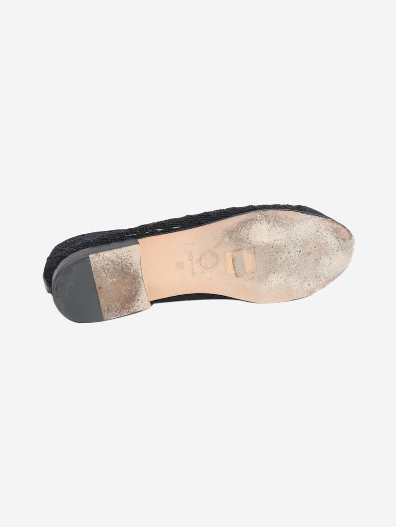 Black diamond-stitch ballet flats - size EU 38 Shoes Chanel 