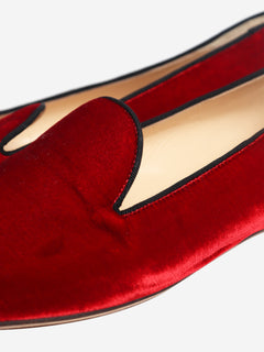 Red velvet loafers - size EU 38.5