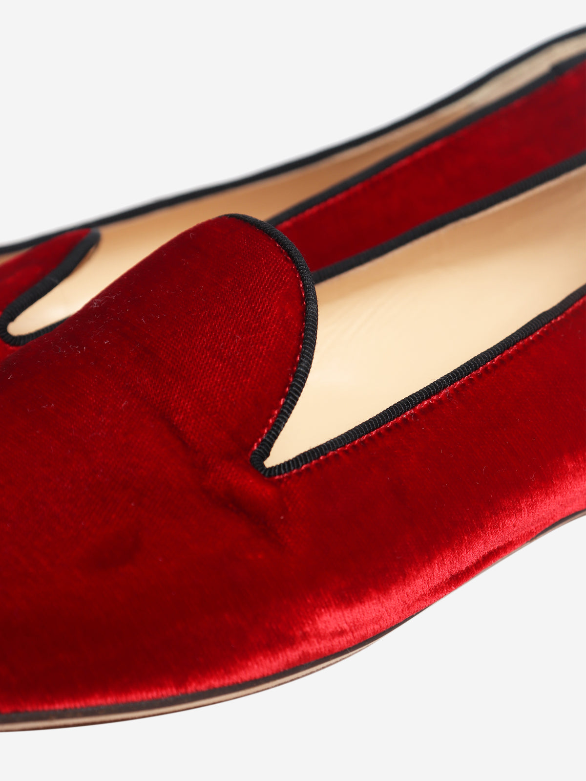 Red velvet loafers - size EU 38.5
