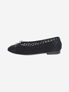 Black diamond-stitch ballet flats - size EU 38 Shoes Chanel 