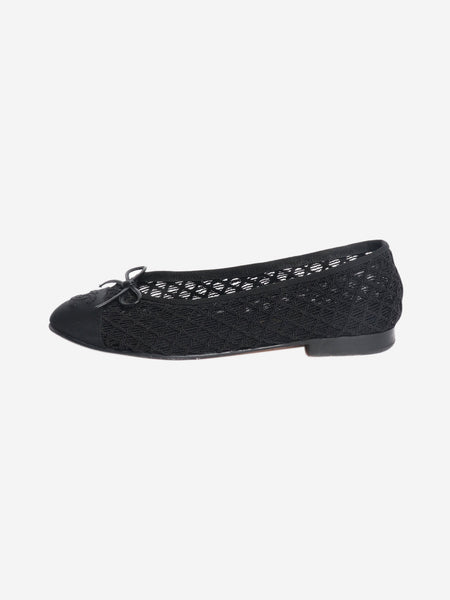 Black diamond-stitch ballet flats - size EU 38 product image