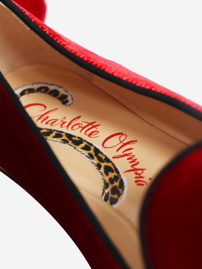 Red velvet loafers - size EU 38.5