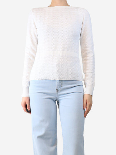 White knit cardigan - size UK 8 Knitwear Chanel 