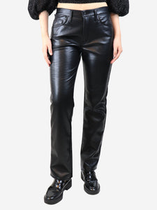 Mother Black faux-leather jeans - size UK 10