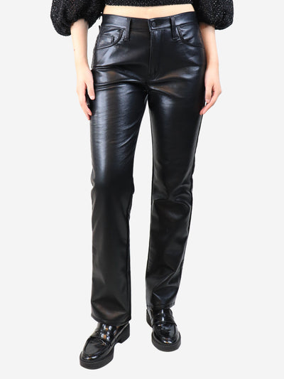 Black faux-leather jeans - size UK 10 Trousers Mother 