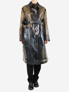 Versace Black translucent rubber raincoat - size UK 12