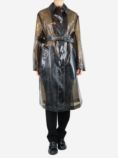 Black translucent rubber raincoat - size UK 12 Coats & Jackets Versace 