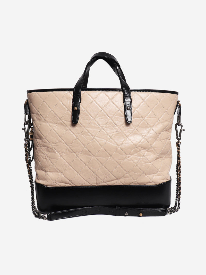 Beige 2017 Gabrielle lambskin leather quilted tote bag Tote Bags Chanel 