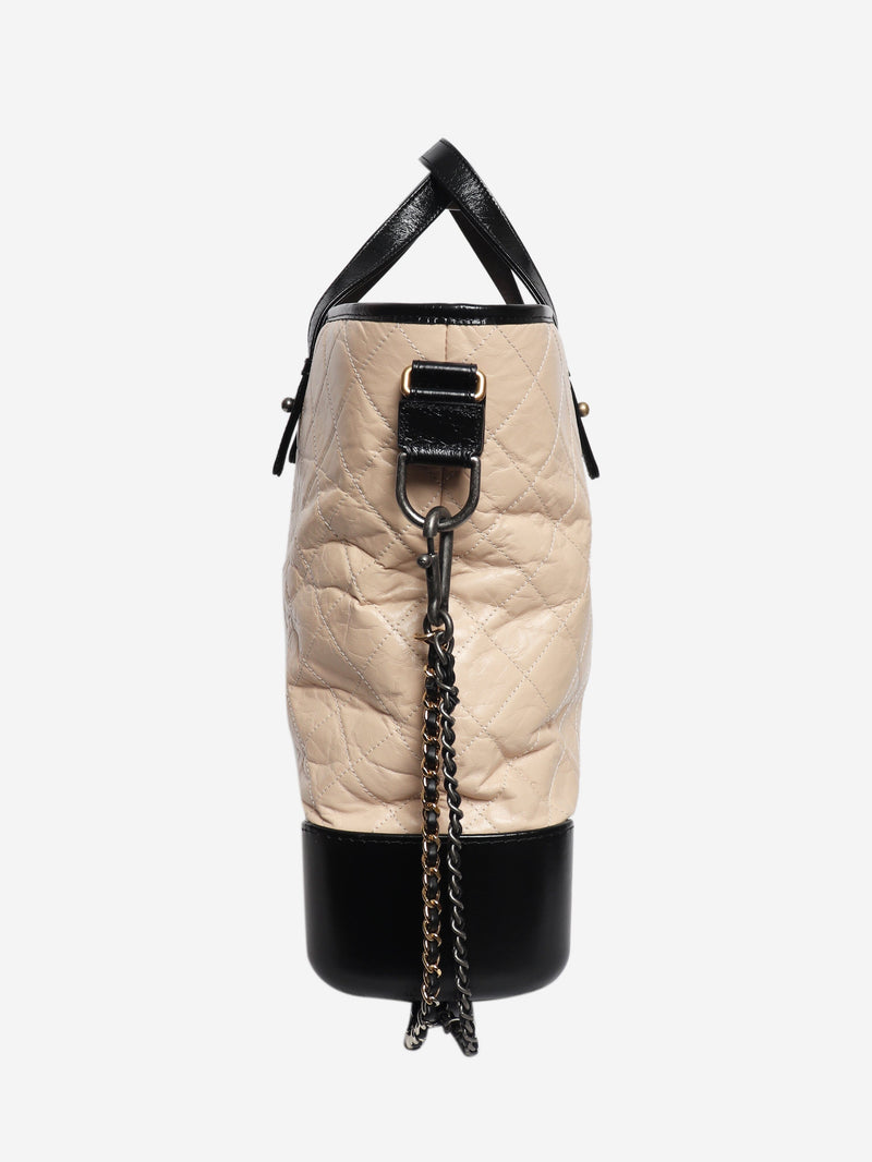 Beige 2017 Gabrielle lambskin leather quilted tote bag Tote Bags Chanel 