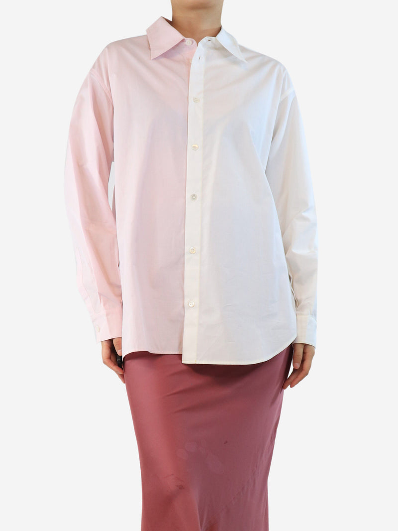 Pink and white colourblock cotton shirt - size UK 10 Tops Marni 