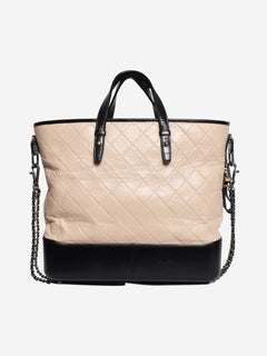Beige 2017 Gabrielle lambskin leather quilted tote bag Tote Bags Chanel 