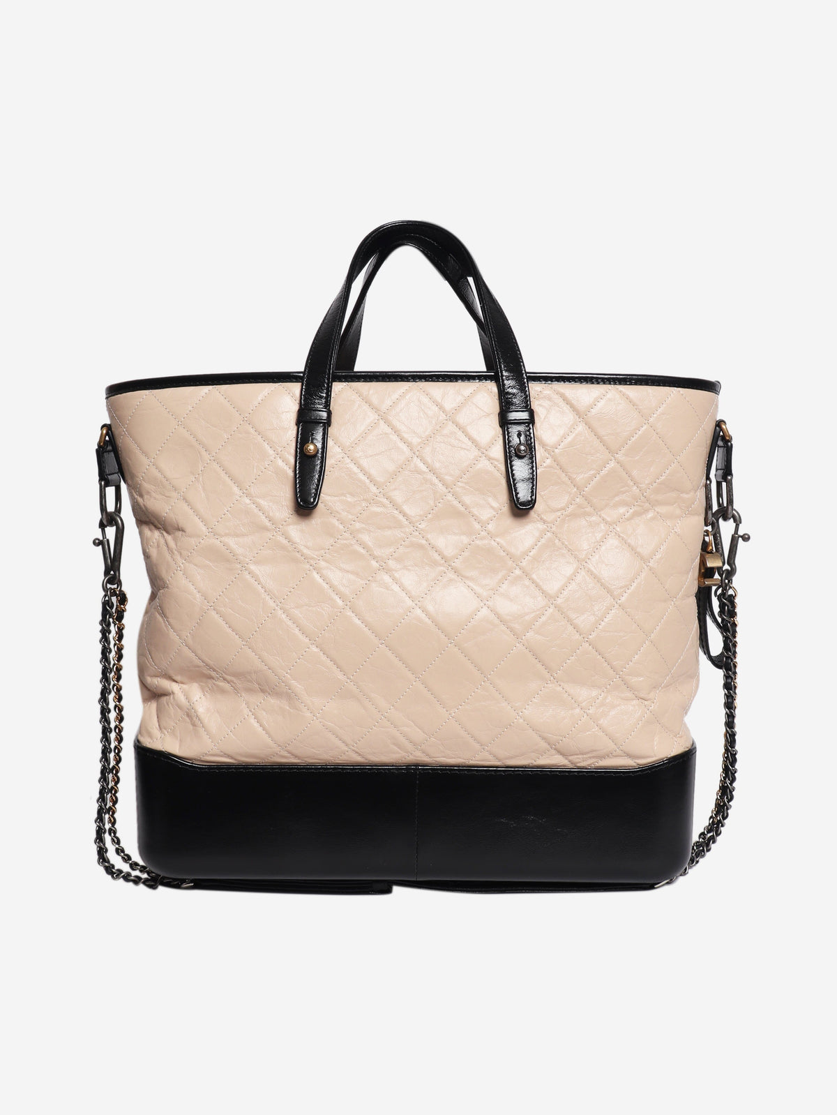 Beige 2017 Gabrielle lambskin leather quilted tote bag Tote Bags Chanel 