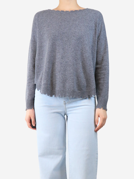 Grey distressed cashmere jumper - size S product image