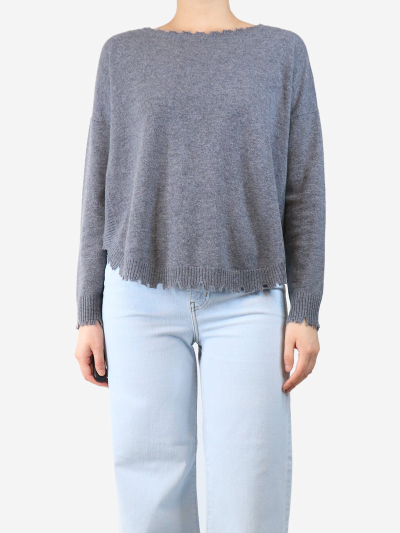 Grey distressed cashmere jumper - size S Knitwear Kujten 