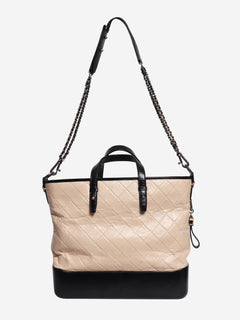 Beige 2017 Gabrielle lambskin leather quilted tote bag Tote Bags Chanel 