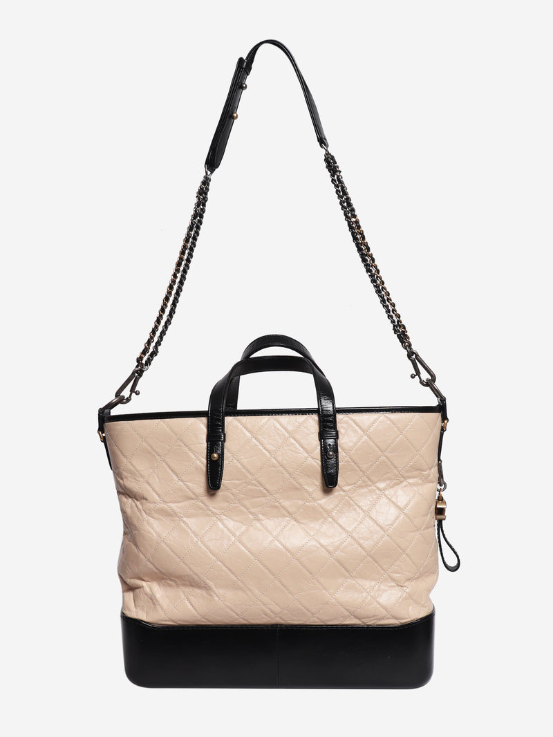 Beige 2017 Gabrielle lambskin leather quilted tote bag Tote Bags Chanel 