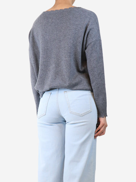 Grey distressed cashmere jumper - size S alternate image