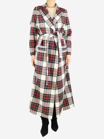 Multicolour tartan robe - size UK 8 Coats & Jackets Racil 