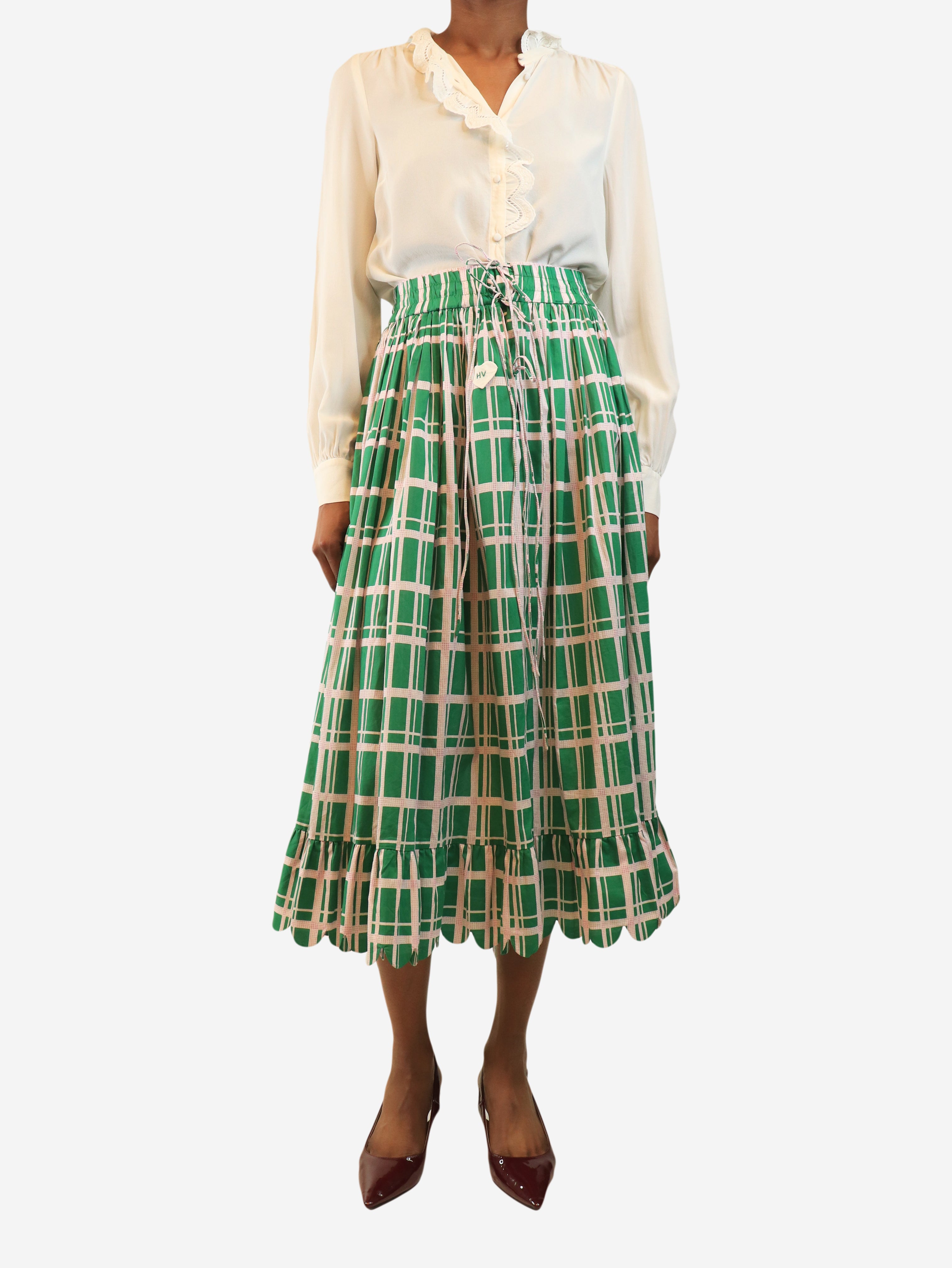 Green Aiko midi skirt - size S