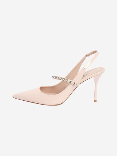 Light pink patent embellished slingback heels - size EU 40 Heels Miu Miu 