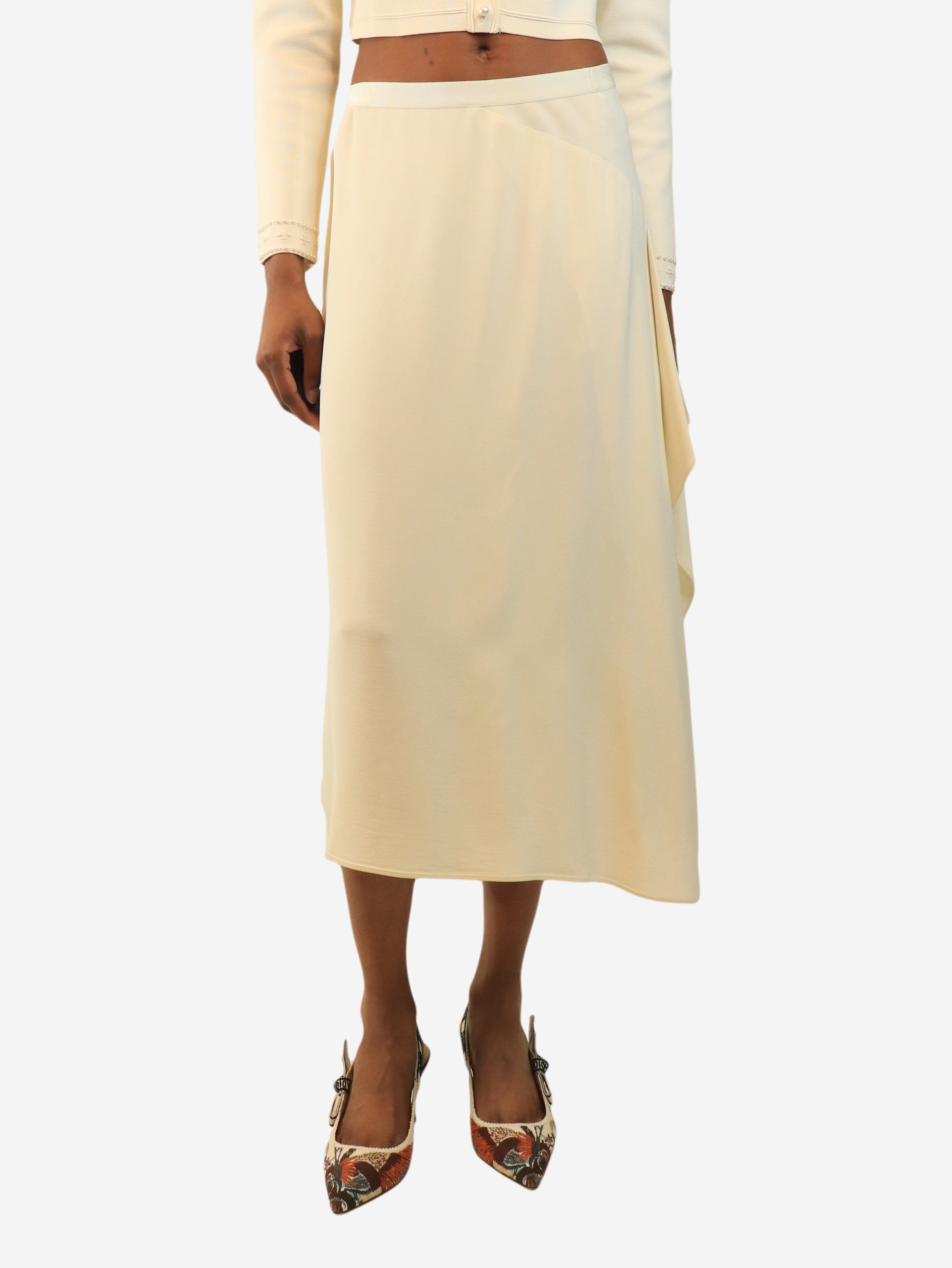 Cream crepe midi skirt - size S Skirts Helmut Lang 