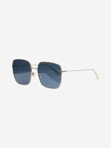 Christian Dior Blue square gold framed sunglasses