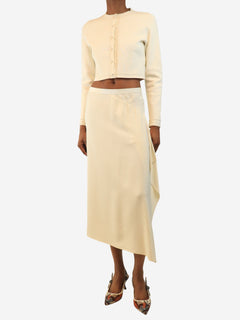 Cream crepe midi skirt - size S Skirts Helmut Lang 
