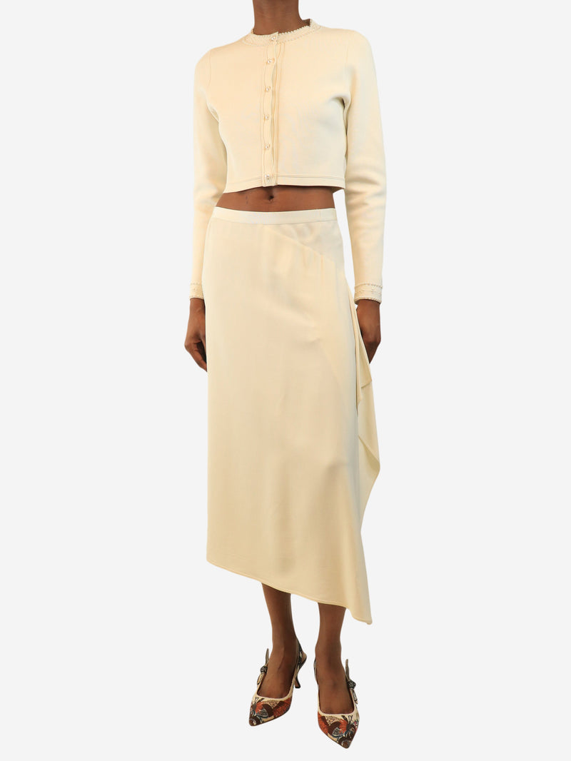 Cream crepe midi skirt - size S Skirts Helmut Lang 