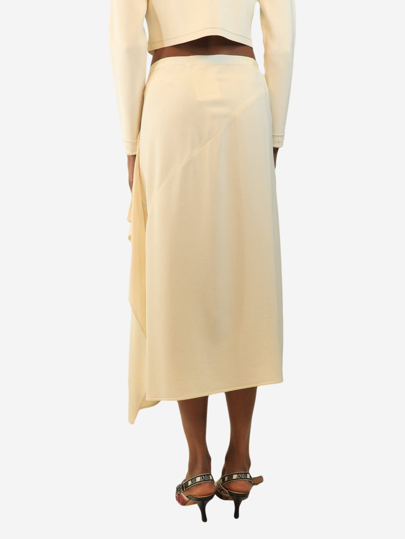 Cream crepe midi skirt - size S Skirts Helmut Lang 