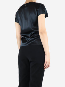 Chanel Black silk bow top - size UK 10