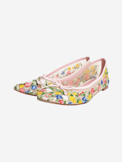 Pink floral ballet flats - size EU 38 Flat Shoes Manolo Blahnik 