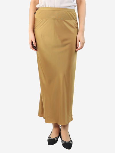 Mustard satin midi skirt - size UK 10 Skirts Rick Owens 