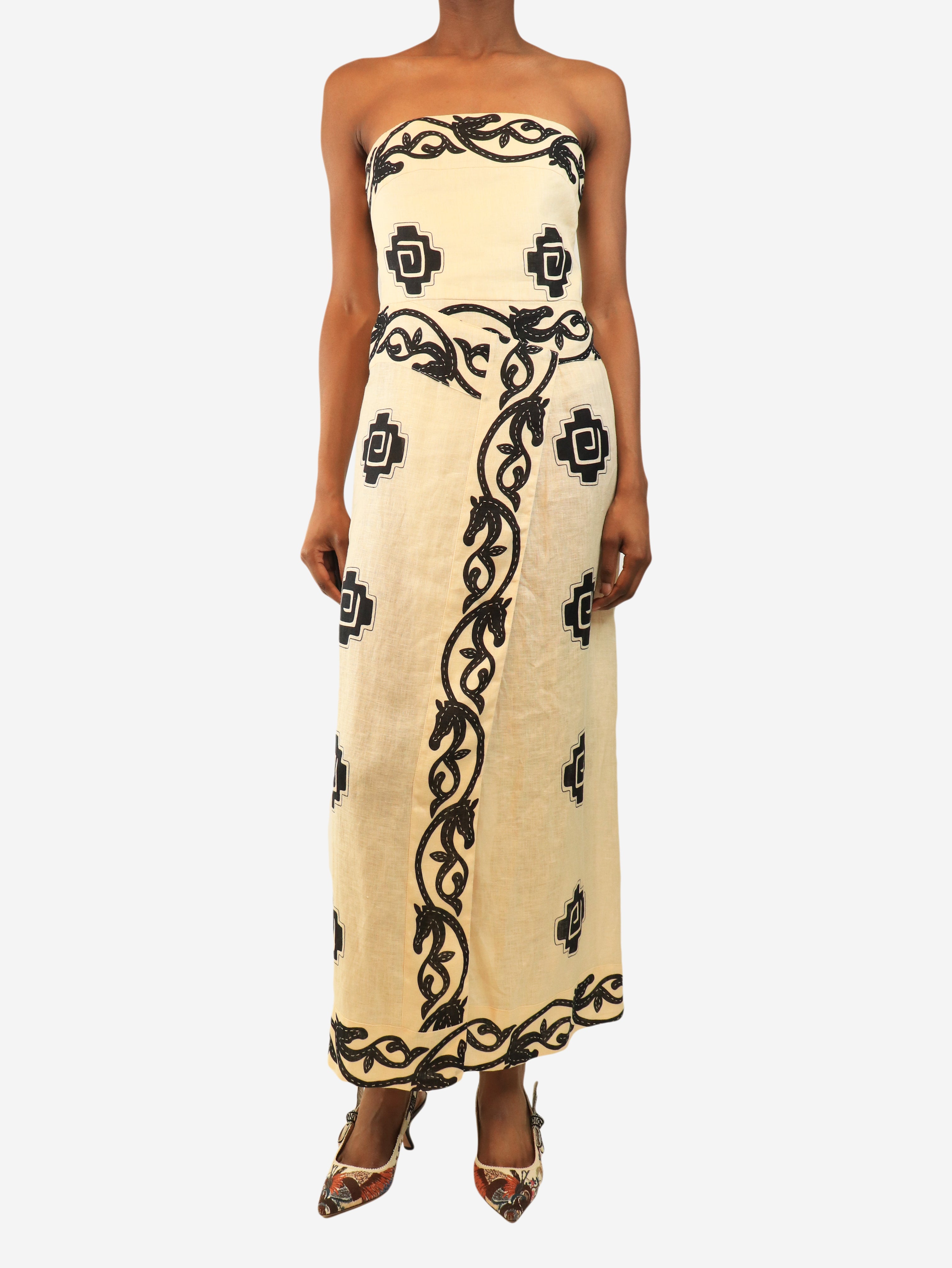 Cream ancient ankle dress - size UK 6