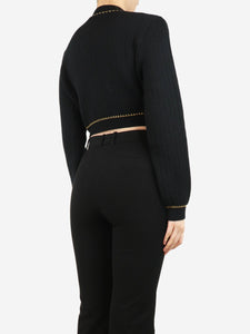 Versace Black and gold cropped cardigan - size UK 10