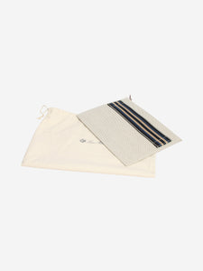 Loro Piana Neutral canvas flat clutch bag