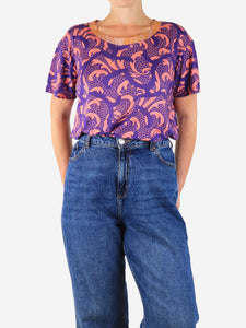 Dries Van Noten Purple printed cotton top - size L