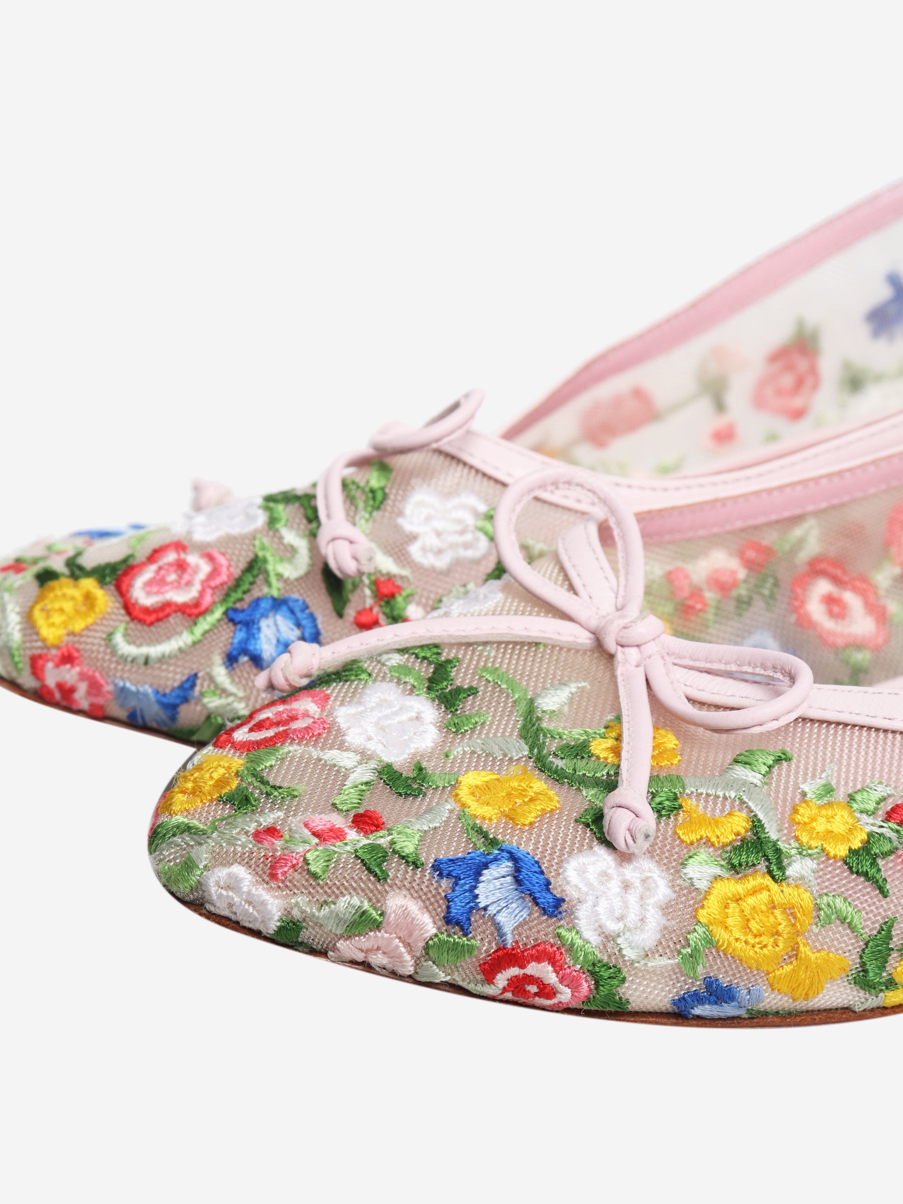 Pink floral ballet flats - size EU 38 Flat Shoes Manolo Blahnik 