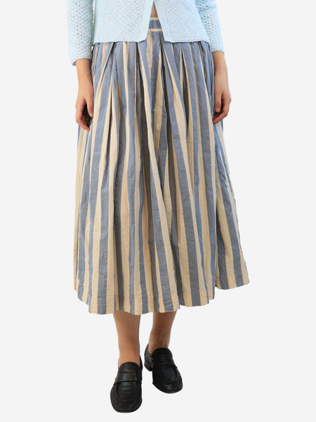 Blue and cream puffy striped skirt - size M product image