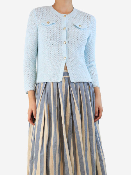 Blue crochet cardigan - size UK 10 product image