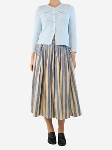 Casey Casey Blue and cream puffy striped skirt - size M