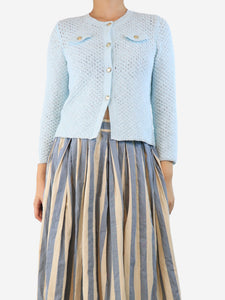 Amina Rubinacci Blue crochet cardigan - size UK 10