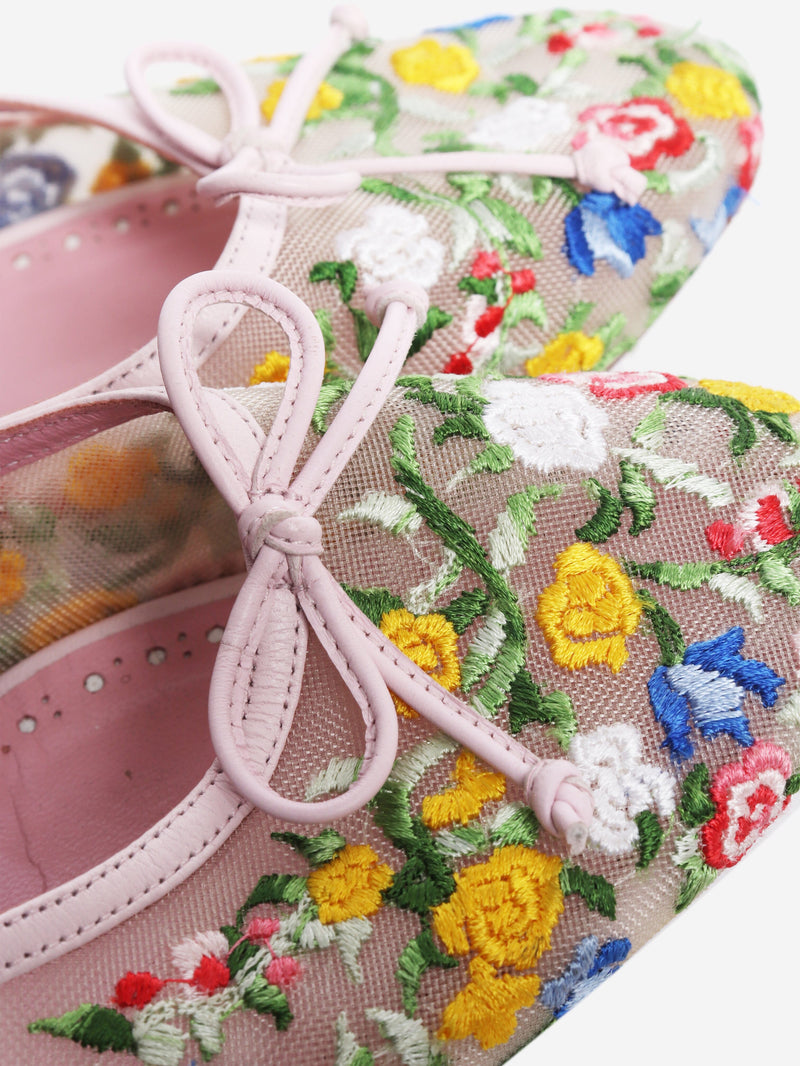 Pink floral ballet flats - size EU 38 Flat Shoes Manolo Blahnik 