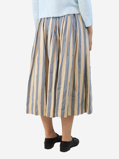 Blue and cream puffy striped skirt - size M Skirts Casey Casey 
