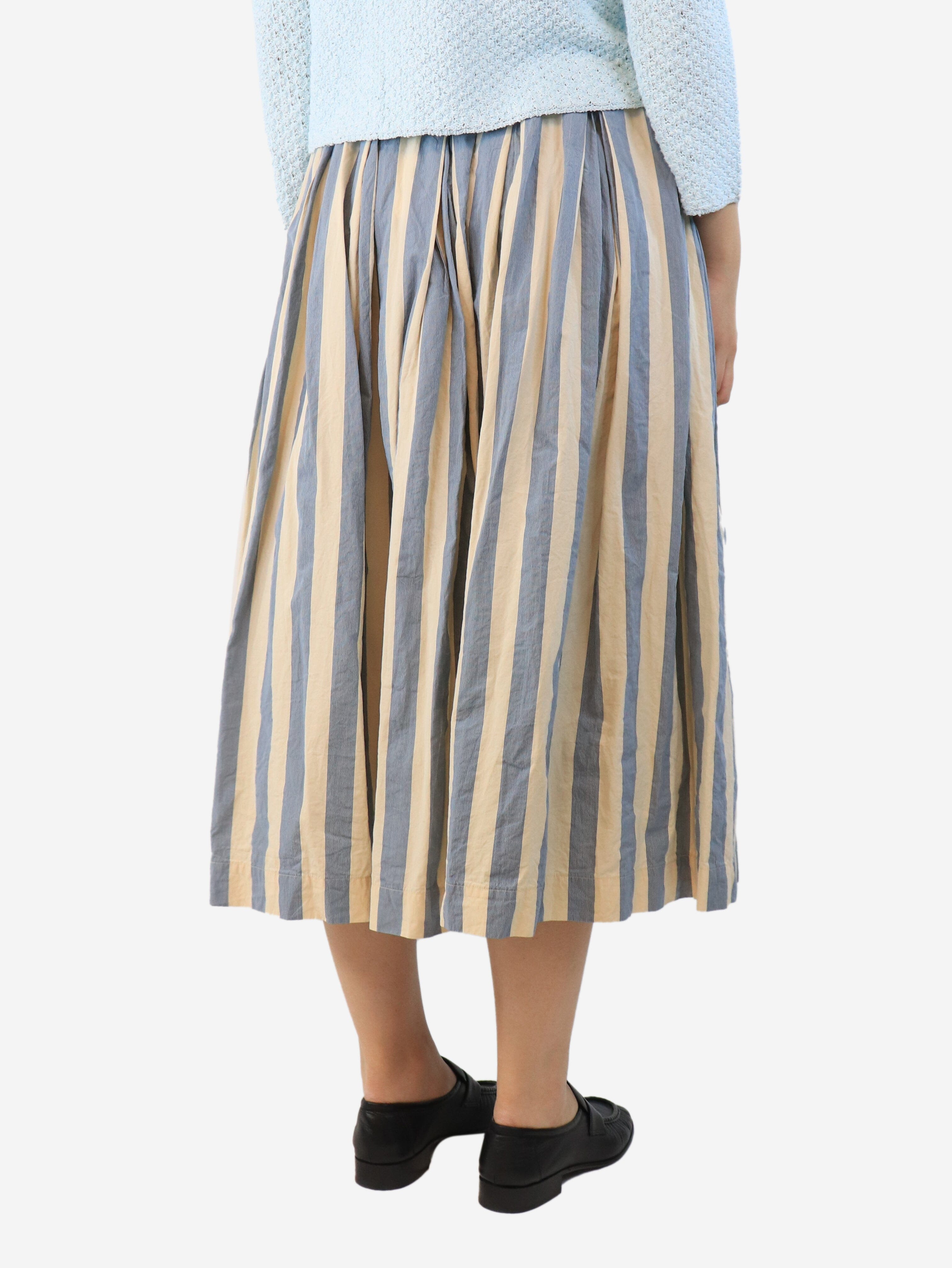 Blue and cream puffy striped skirt - size M Skirts Casey Casey 