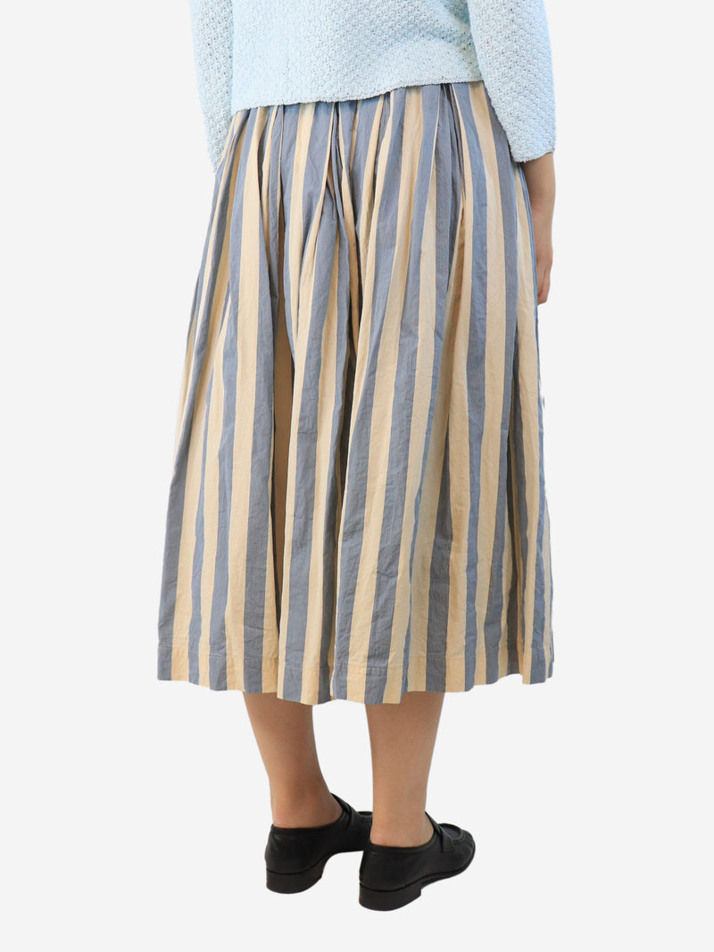 Blue and cream puffy striped skirt - size M Skirts Casey Casey 