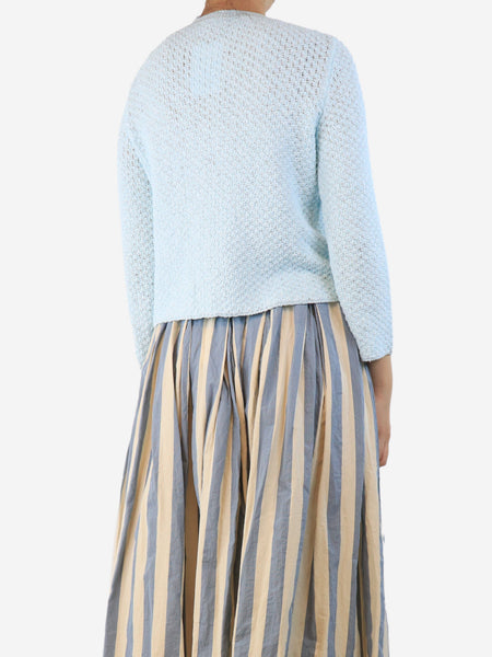 Blue crochet cardigan - size UK 10 alternate image