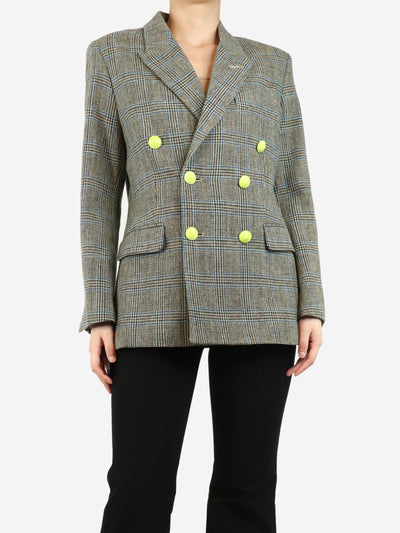 Brown Vina carreaux check blazer - size UK 8 Coats & Jackets Zadig & Voltaire 